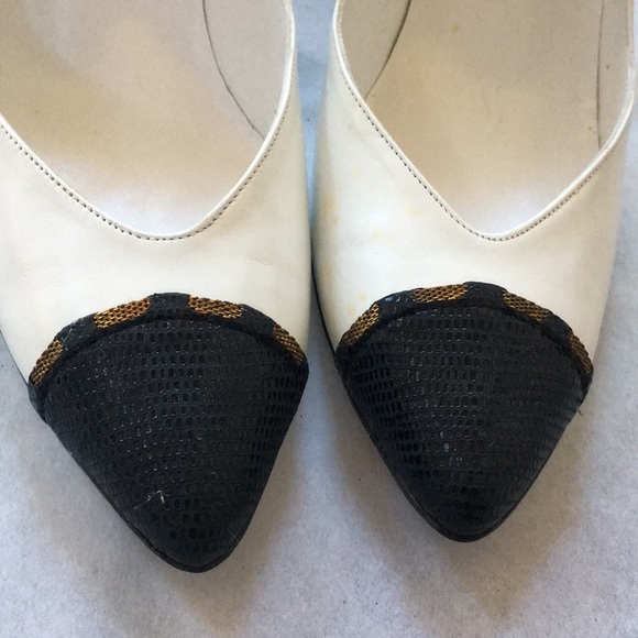 6.5 AA stuart weitzman martinique lizard spectator pumps heels 90s Memphis era - Picture 5 of 8